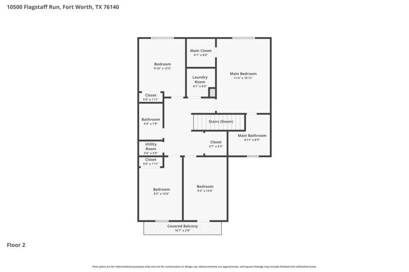 1,915/Mo, 10500 Flagstaff Run Fort Worth, TX 76140 Floorplan View 2