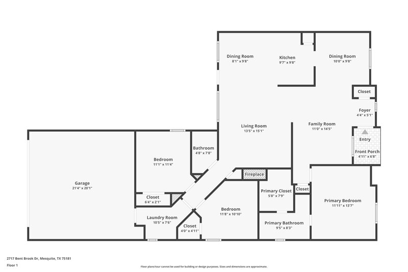 1,740/Mo, 2717 Bent Brook Dr Mesquite, TX 75181 Floor Plan View