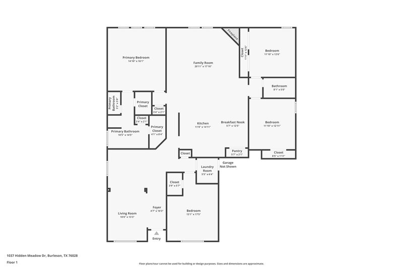 2,835/Mo, 1037 Hidden Meadow Dr Burleson, TX 76028 Floor Plan View