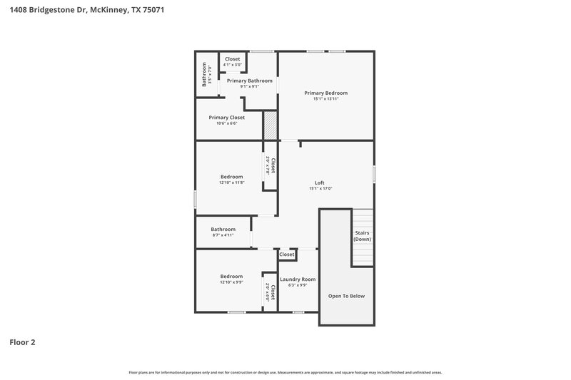 2,285/Mo, 1408 Bridgestone Dr McKinney, TX 75071 Floorplan View 2