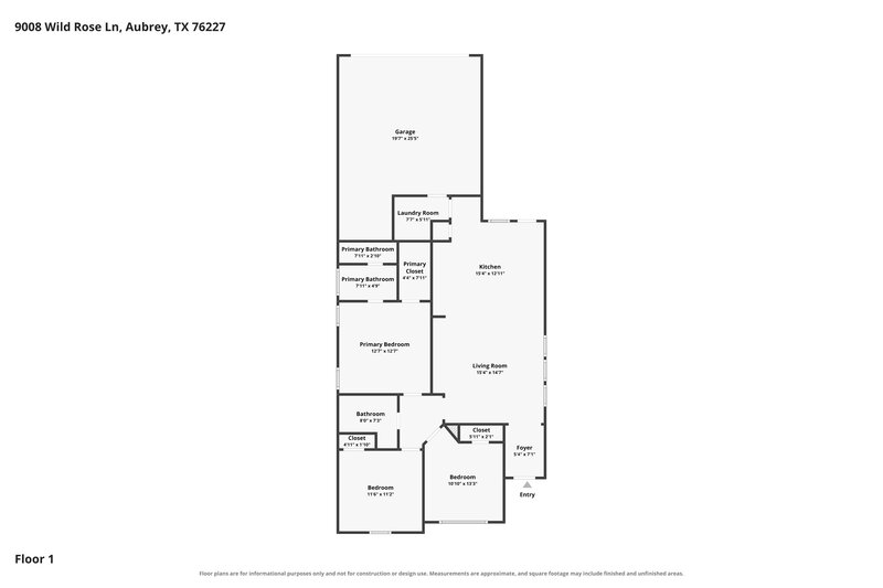 1,855/Mo, 9008 Wild Rose Ln Cross Roads, TX 76227 Floorplan View
