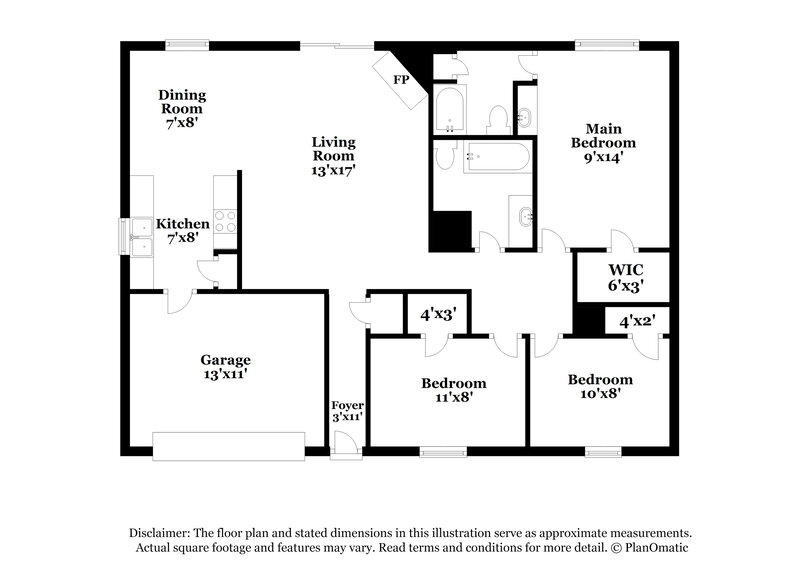2,105/Mo, 6217 Cool Springs Dr Arlington, TX 76001 Floorplan View