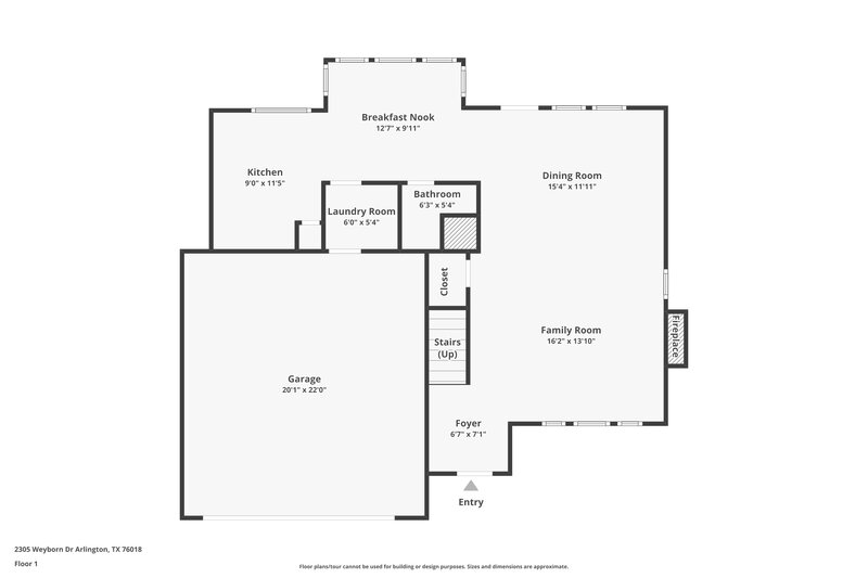 2,480/Mo, 2305 Weyborn Dr Arlington, TX 76018 Floor Plan View