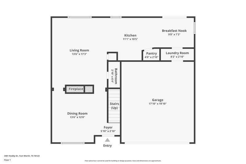 1,990/Mo, 3401 Roddy Dr Fort Worth, TX 76123 Floor Plan View