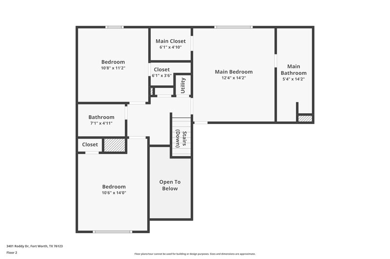 1,990/Mo, 3401 Roddy Dr Fort Worth, TX 76123 Floor Plan View 2