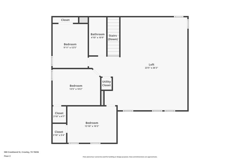 2,290/Mo, 580 Creekbend St Crowley, TX 76036 Floorplan View 2