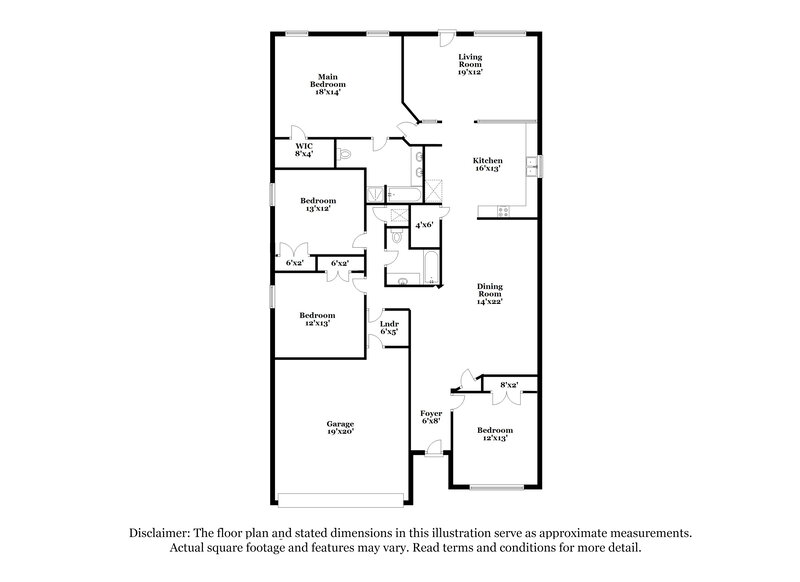2,280/Mo, 3617 Clydesdale Dr Denton, TX 76210 Floor Plan View