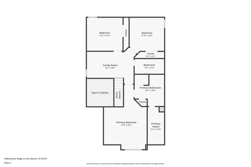 2,230/Mo, 5180 Britton Ridge Ln Fort Worth, TX 76179 Floor Plan View 2