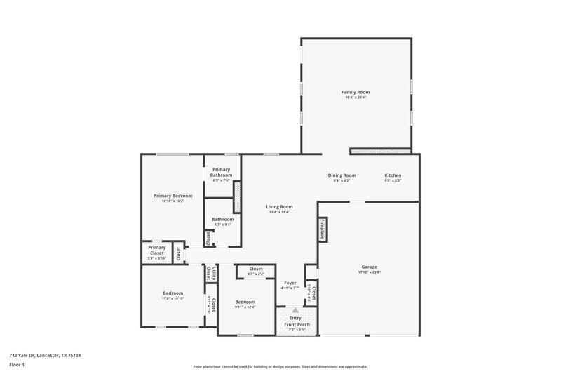 1,810/Mo, 742 Yale Dr Lancaster, TX 75134 Floor Plan View