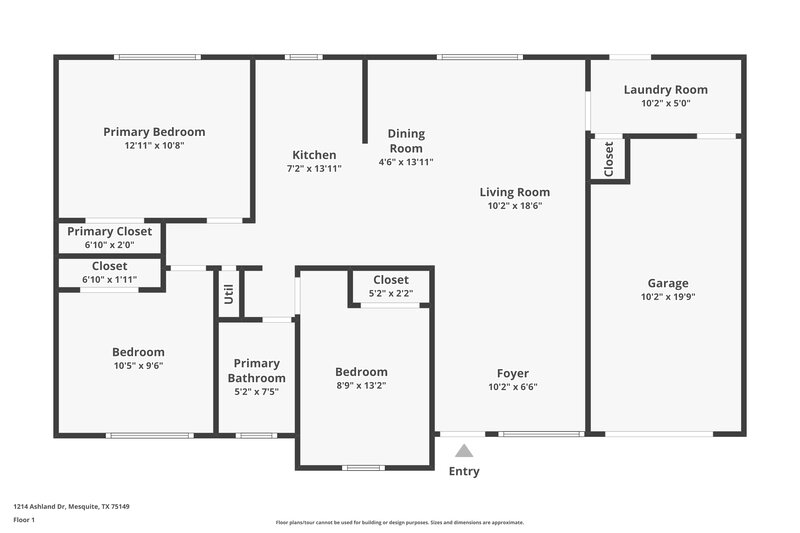 0/Mo, 1214 Ashland Dr Mesquite, TX 75149 Floorplan View