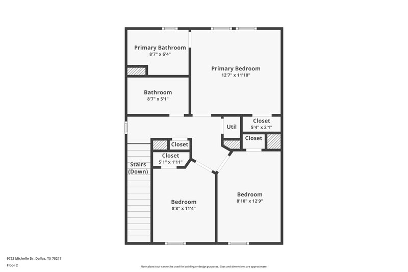 1,860/Mo, 9722 Michelle Dr Dallas, TX 75217 Floor Plan View