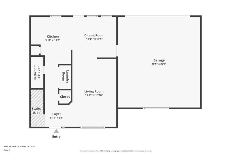 1,860/Mo, 9722 Michelle Dr Dallas, TX 75217 Floor Plan View 2
