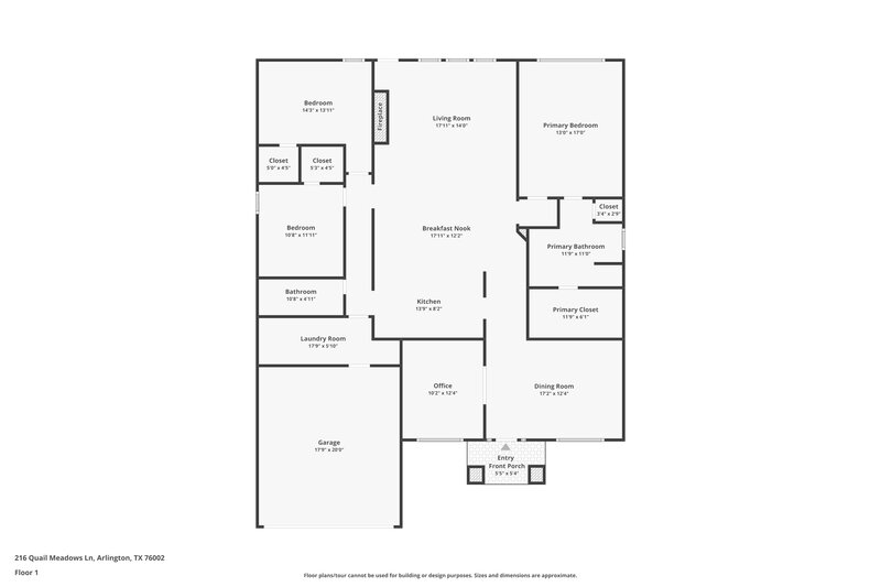 2,380/Mo, 216 Quail Meadows Ln Arlington, TX 76002 Floor Plan View