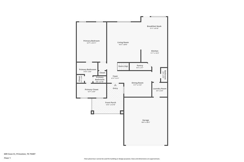 1,860/Mo, 609 Cove Ct Princeton, TX 75407 Floorplan View