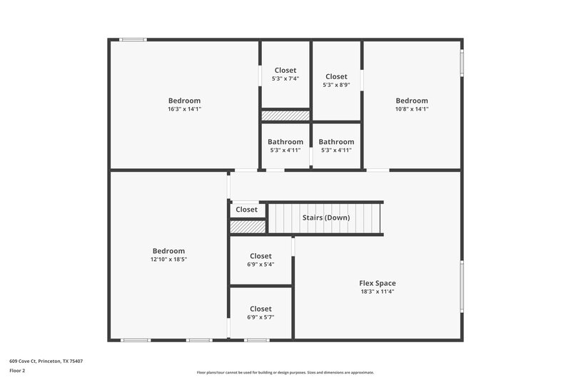 1,860/Mo, 609 Cove Ct Princeton, TX 75407 Floorplan View 2
