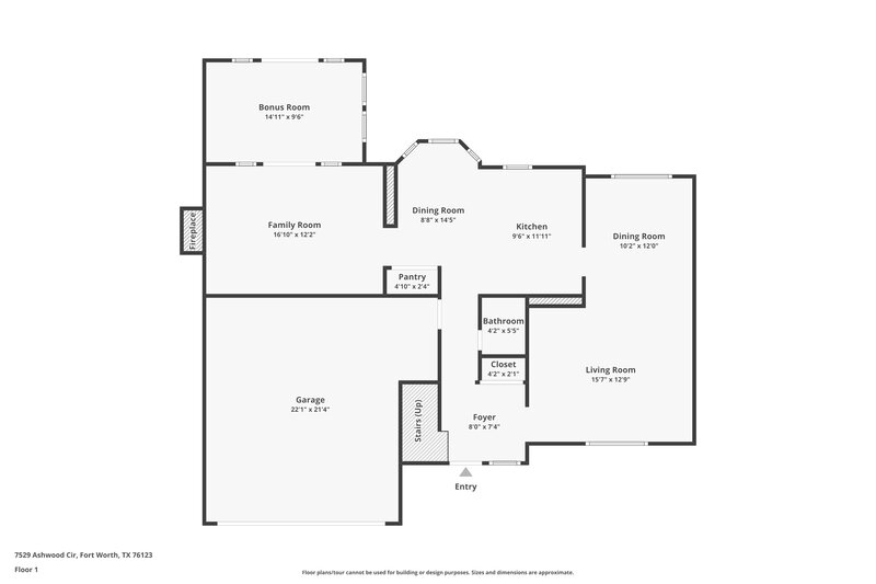 2,125/Mo, 7529 Ashwood Cir Fort Worth, TX 76123 Floor Plan View