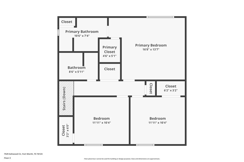 2,125/Mo, 7529 Ashwood Cir Fort Worth, TX 76123 Floor Plan View 2