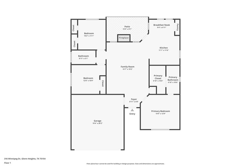 1,815/Mo, 316 Winnipeg Dr Glenn Heights, TX 75154 Floor Plan View