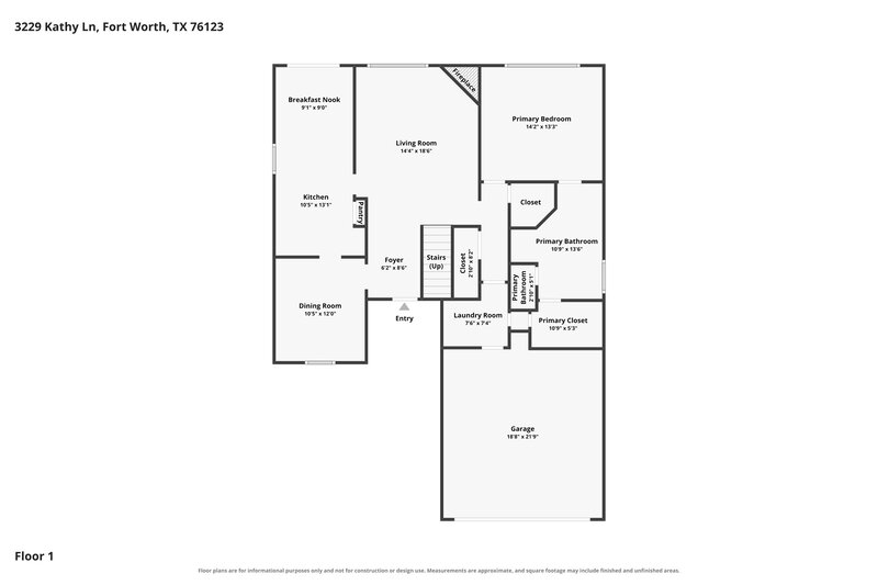 2,505/Mo, 3229 Kathy Ln Fort Worth, TX 76123 Floor Plan View