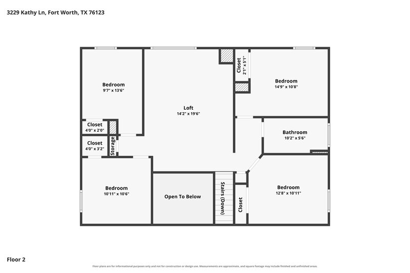 2,505/Mo, 3229 Kathy Ln Fort Worth, TX 76123 Floor Plan View 2