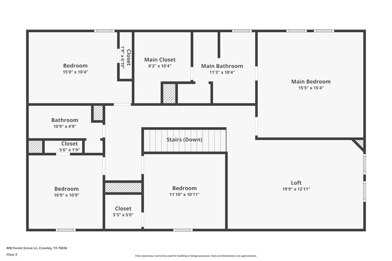 2,385/Mo, 808 Forest Grove Ln Crowley, TX 76036 Floor Plan View 2