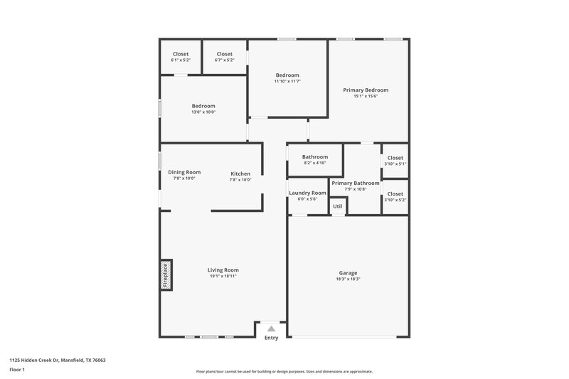 2,225/Mo, 1125 Hidden Creek Dr Mansfield, TX 76063 Floor Plan View