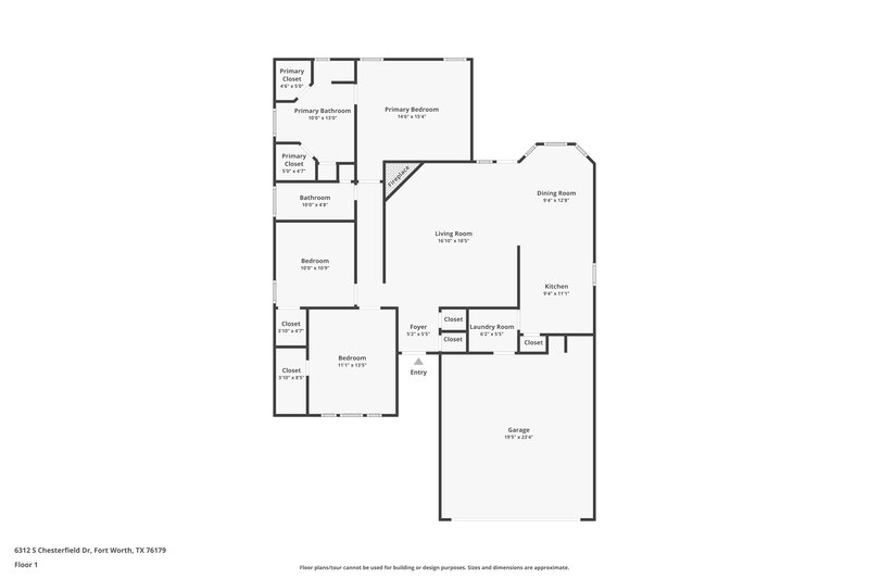 2,115/Mo, 6312 S Chesterfield Dr Fort Worth, TX 76179 Floor Plan View