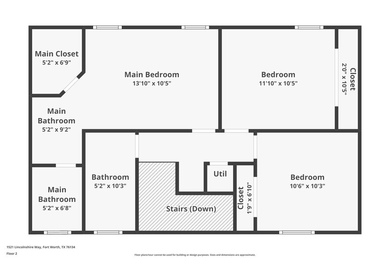 1,895/Mo, 1521 Lincolnshire Way Fort Worth, TX 76134 Floor Plan View 2