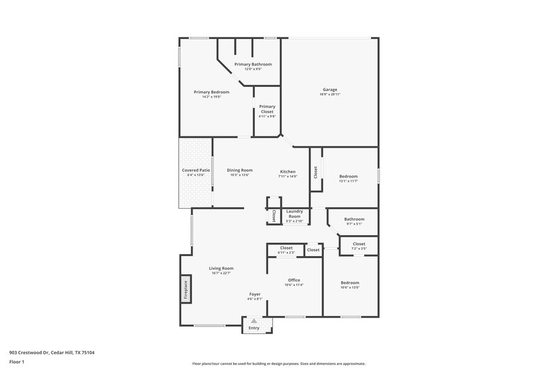 1,920/Mo, 903 Crestwood Dr Cedar Hill, TX 75104 Floor Plan View
