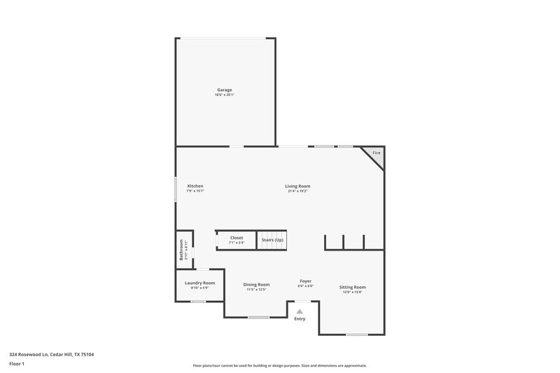 2,835/Mo, 324 Rosewood Ln Cedar Hill, TX 75104 Floor Plan View