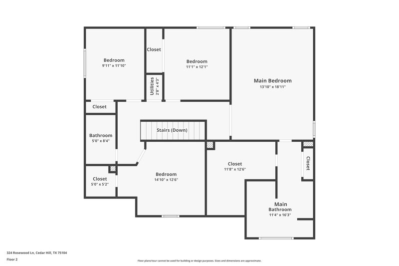 2,835/Mo, 324 Rosewood Ln Cedar Hill, TX 75104 Floor Plan View 2