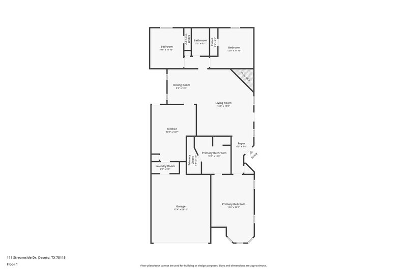 1,975/Mo, 111 Streamside Dr Desoto, TX 75115 Floor Plan View