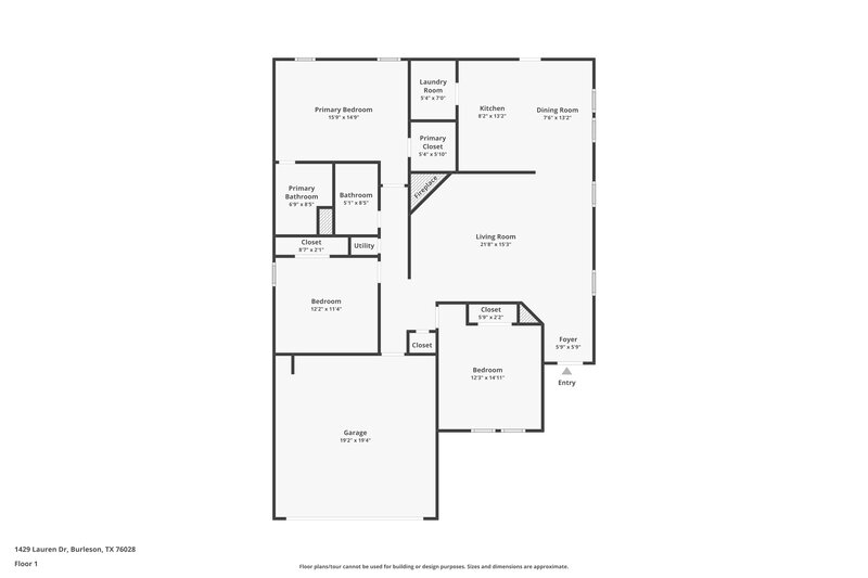 2,285/Mo, 1429 Lauren Dr Burleson, TX 76028 Floor Plan View