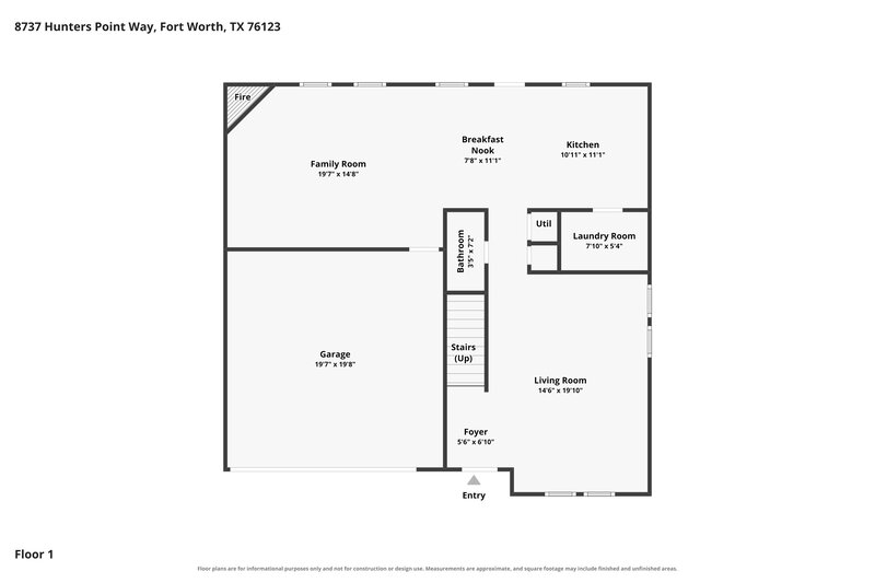 2,170/Mo, 8737 Hunters Point Way Fort Worth, TX 76123 Floor Plan View