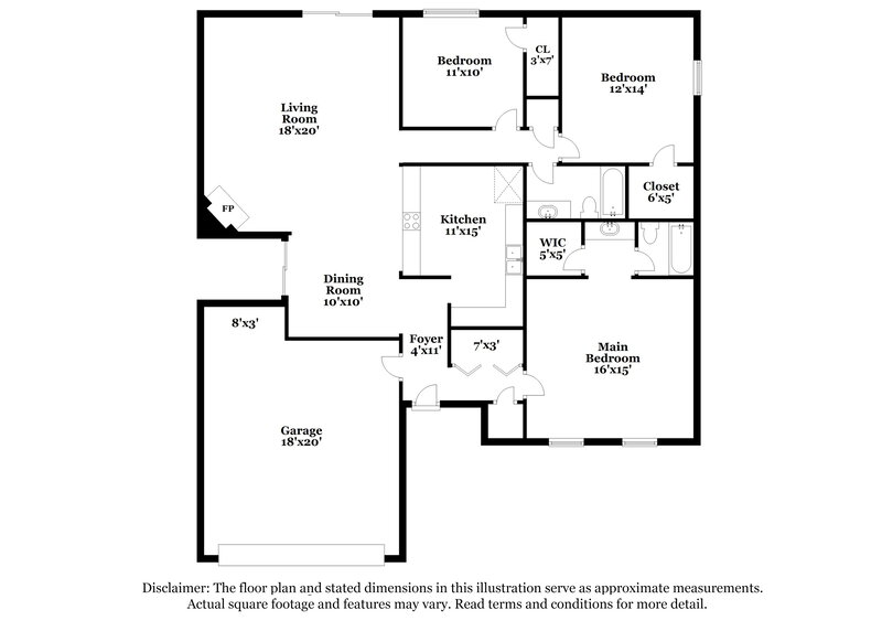 2,180/Mo, 6711 Blackberry Dr Arlington, TX 76016 Floor Plan View
