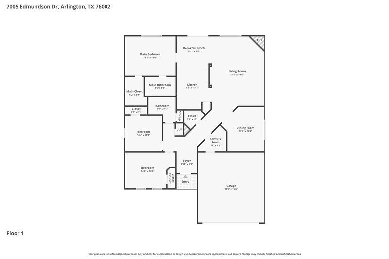 2,245/Mo, 7005 Edmundson Dr Arlington, TX 76002 Floor Plan View