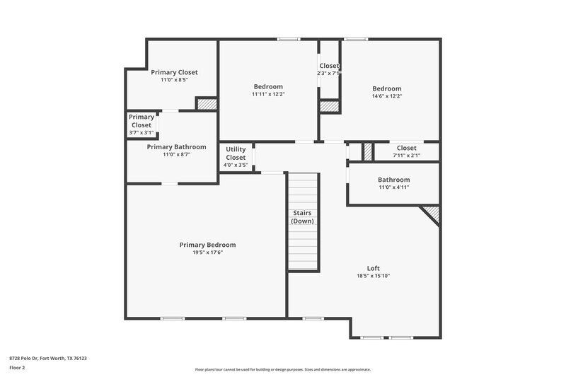 2,075/Mo, 8728 Polo Dr Fort Worth, TX 76123 Floor Plan View 2