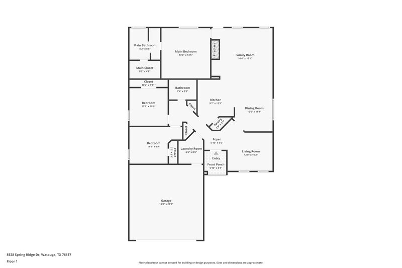 1,910/Mo, 5528 Spring Ridge Dr Watauga, TX 76137 Floor Plan View