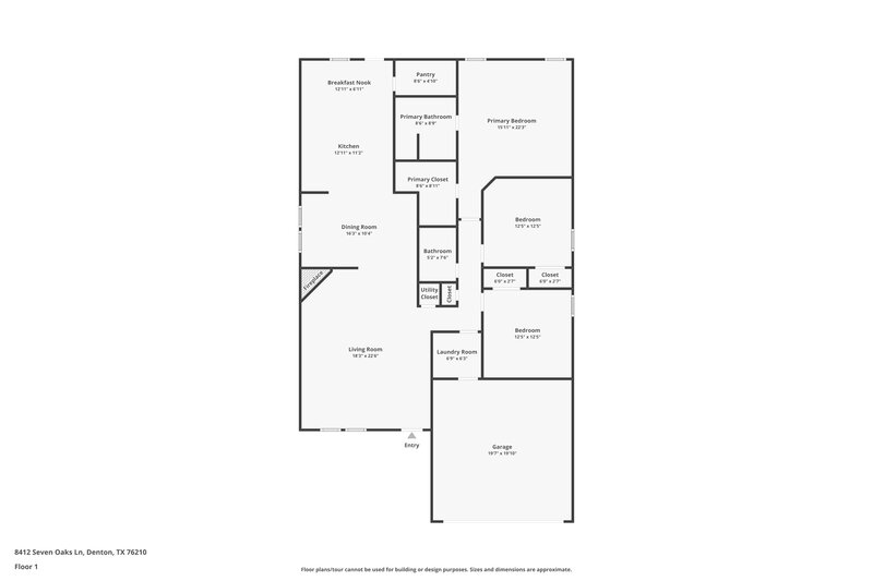 2,260/Mo, 8412 Seven Oaks Ln Denton, TX 76210 Floor Plan View