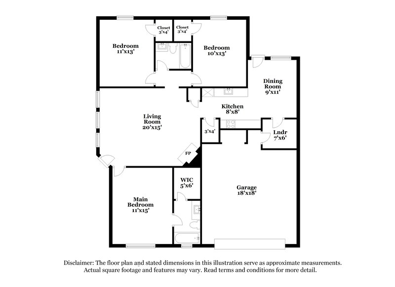 1,915/Mo, 12248 Ortega St Dallas, TX 75253 Floor Plan View