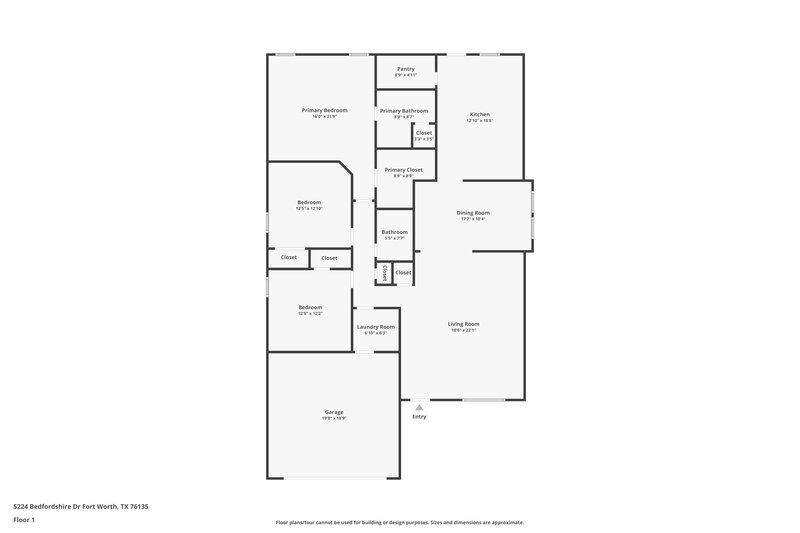 2,180/Mo, 5224 Bedfordshire Dr Fort Worth, TX 76135 Floor Plan View