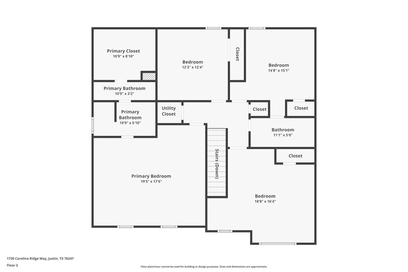 2,240/Mo, 1720 Carolina Ridge Way Justin, TX 76247 Floor Plan View