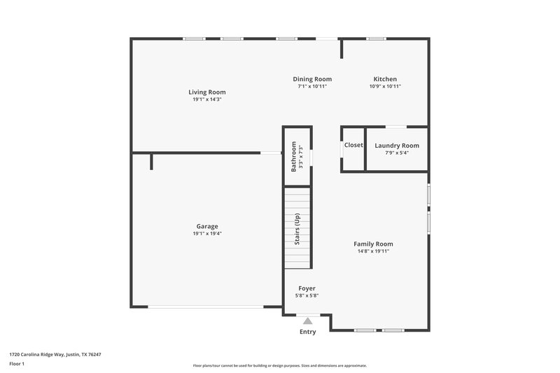 2,240/Mo, 1720 Carolina Ridge Way Justin, TX 76247 Floor Plan View 2