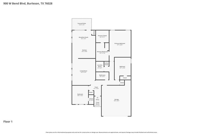 2,225/Mo, 900 W Bend Blvd Burleson, TX 76028 Floorplan View