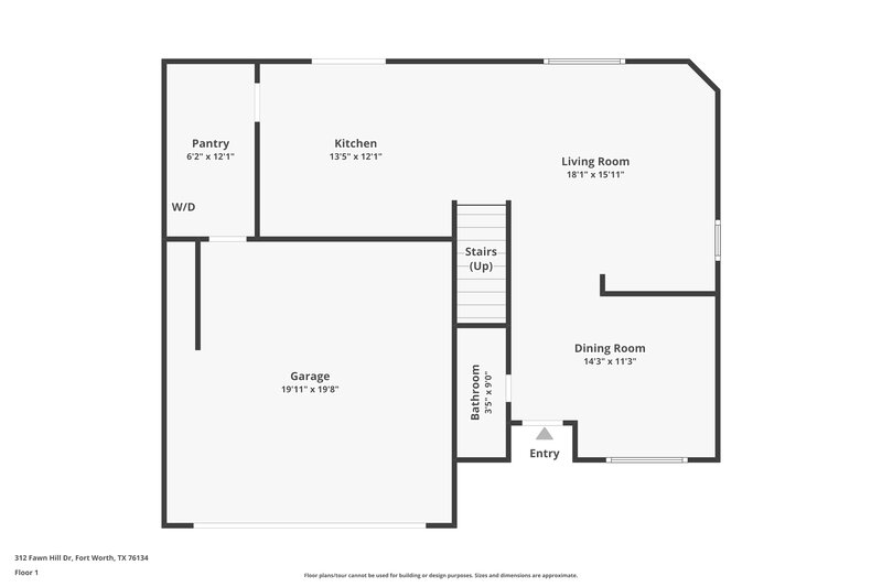 1,950/Mo, 312 Fawn Hill Dr Fort Worth, TX 76134 Floor Plan View