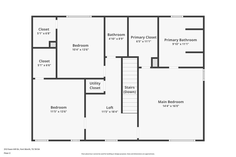 1,950/Mo, 312 Fawn Hill Dr Fort Worth, TX 76134 Floor Plan View 2