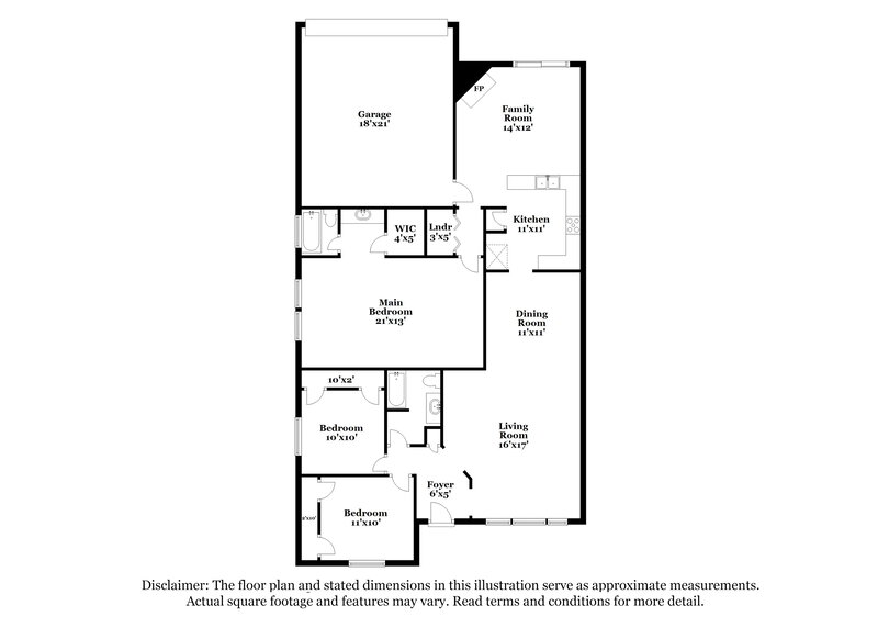 1,915/Mo, 2946 Lawndale Dr Lancaster, TX 75134 Floor Plan View