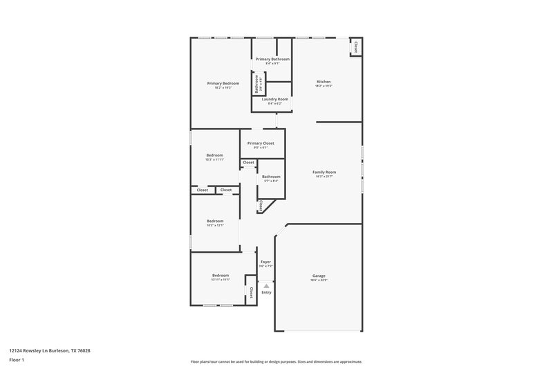 2,325/Mo, 12124 Rowsley Ln Burleson, TX 76028 Floor Plan View