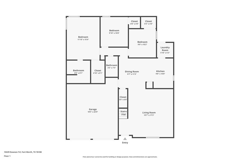 2,210/Mo, 10229 Dawson Trl Fort Worth, TX 76108 Floor Plan View