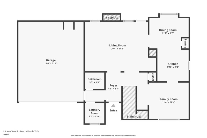 2,210/Mo, 216 Mesa Wood Dr Glenn Heights, TX 75154 Floor Plan View